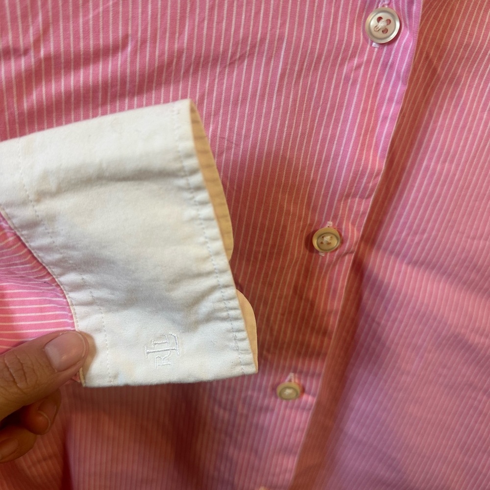 Ralph Lauren Pink and White Striped Blouse - Picture 4 of 5
